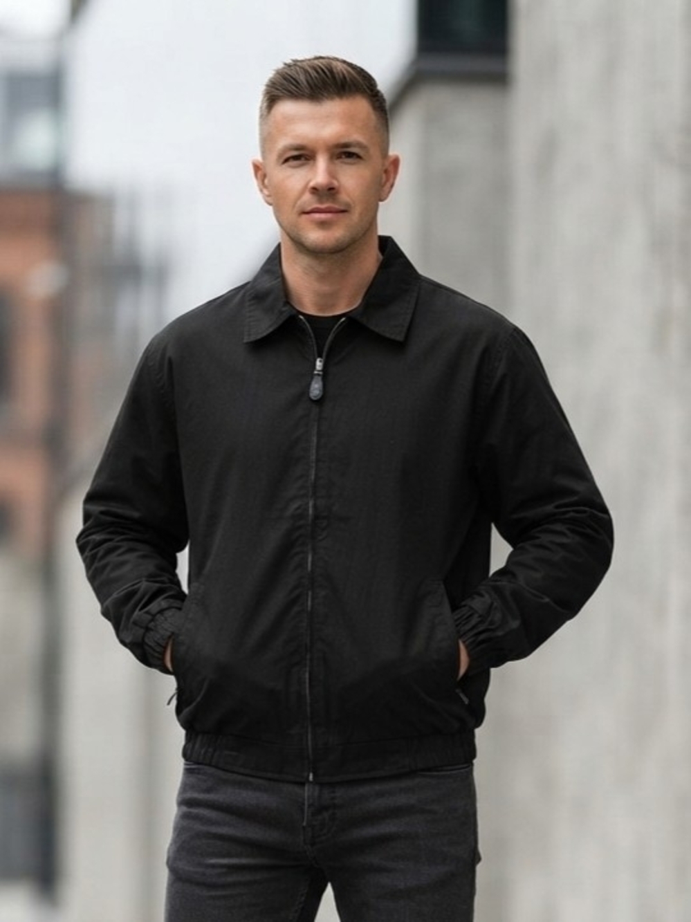 London Fog Mens Black Bomber Jacket Size Large